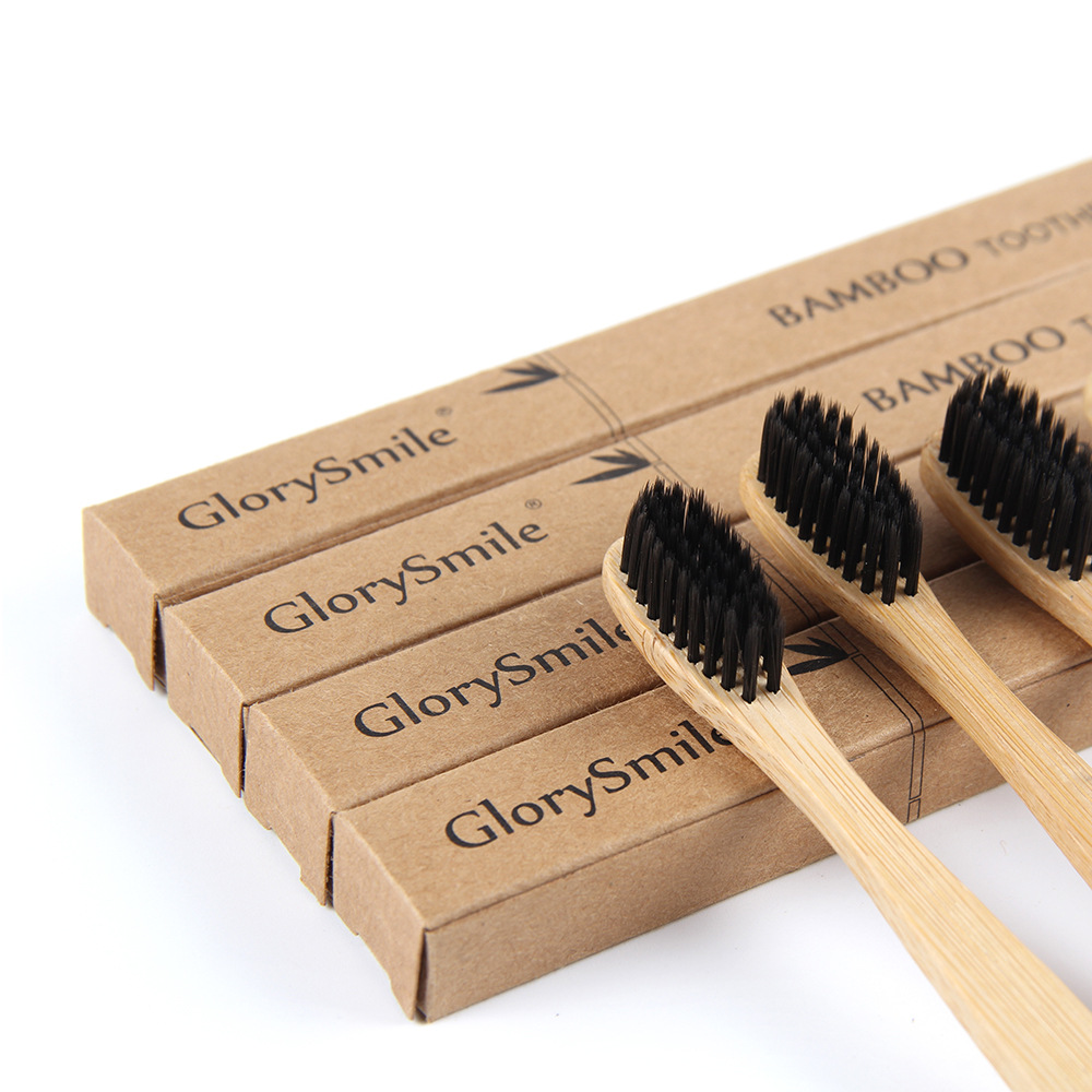 Bamboo Toothbrush - Bambus-Zahnbürsten für Erwachsene – 4er-Pack Holzzahnbürsten-Set