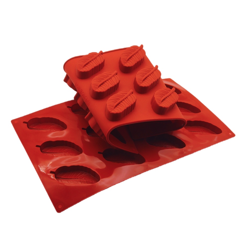 Eco Soap - Neuheit: 12-Loch Federförmige Silikon-Schokoladenform, DIY-Backform für