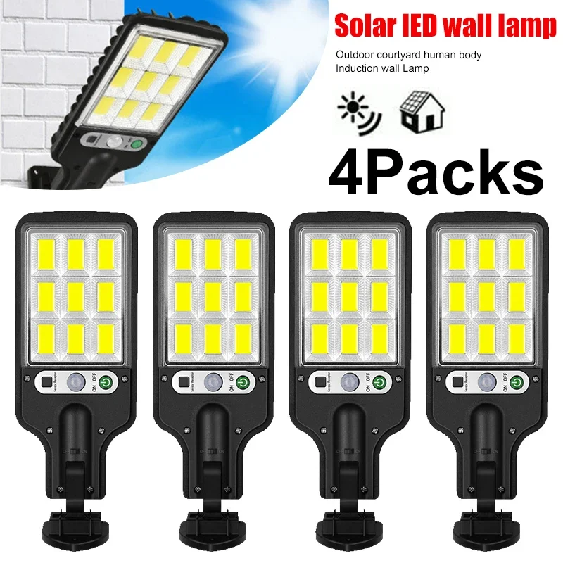 Solar Garden Light - Leistungsstarke LED-Solar-Außenwandleuchte Wiederaufladbare Induktions-Solargartenleuchte für Terrasse,