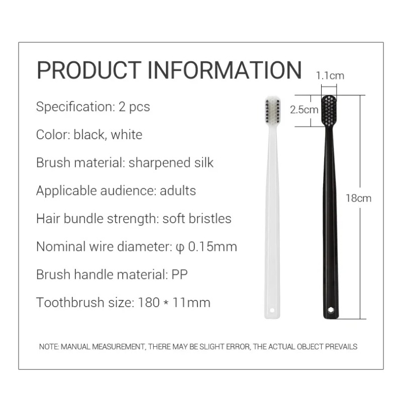 Bamboo Toothbrush - 2-10 Stück Umweltfreundliche Bambus-Aktivkohle Zahnbürsten mit