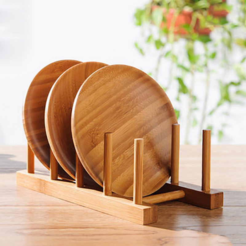 Bamboo Cutlery - Küche Abtropffläche Rack Dish Topf Deckel